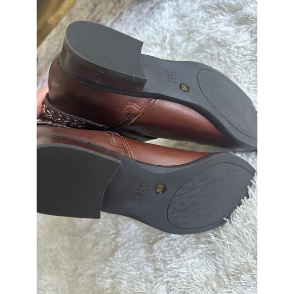 NWT Alex Marie brown cognac leather riding boots  knee high leather 8.5 8 1/2 - Picture 5 of 11